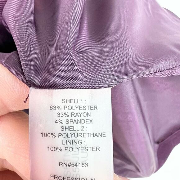 Calvin Klein Jacket Womens Size 14 Purple Front Zip Stretch Lined Blazer - Picture 9 of 12